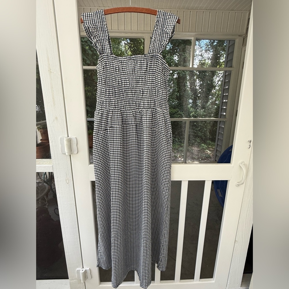 Old Navy Blue Navy and White Gingham Dress